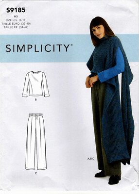 Simplicity S9185 Knit Top Pants Cape Misses Sewing Pattern Uncut Size 6-14