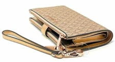 Michael Kors Jet Set Travel Large Double Zip Wristlet Rose Gold 35H1RTVW3V $258