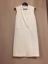 Tiger Of Sweden Womens Ivory Sleeveless Dble Breasted Coat. Size 10