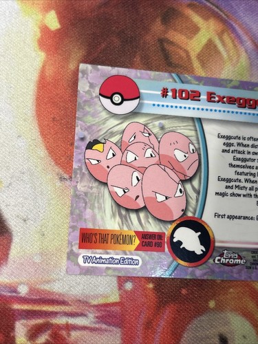 Exeggcute Card Foil Topps Chrome 2000 TV #102 ✨🔥SHIPS FAST💨RARE💎 - Picture 15 of 15