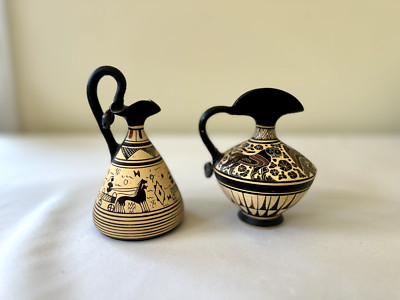 Vintage Union of Greek Ceramists Copy of Geometric ''Hydria'' SET OF 2 Unique