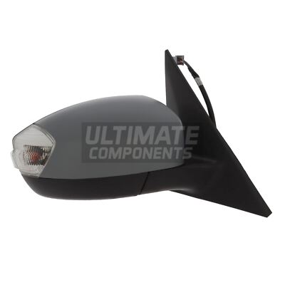 Ultimate Styling Wing Mirror Cover & Indicator – For Ford Galaxy Mk3 2010-2016, Drivers Side (Primed, Clip-On)