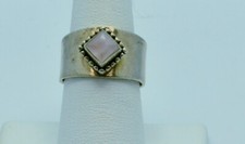 STERLING SILVER PINK QUARTZ STONE RING 8.5 FMR698