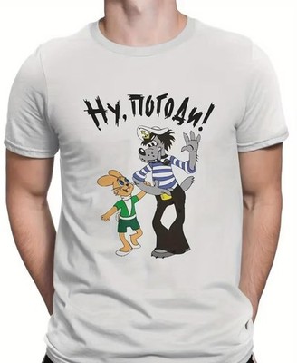 Vintage T-Shirt Nu, pogodi! Hase Wolf Rarität Gr. XXXL Nu Pogodi Nu Pagadi 3XL