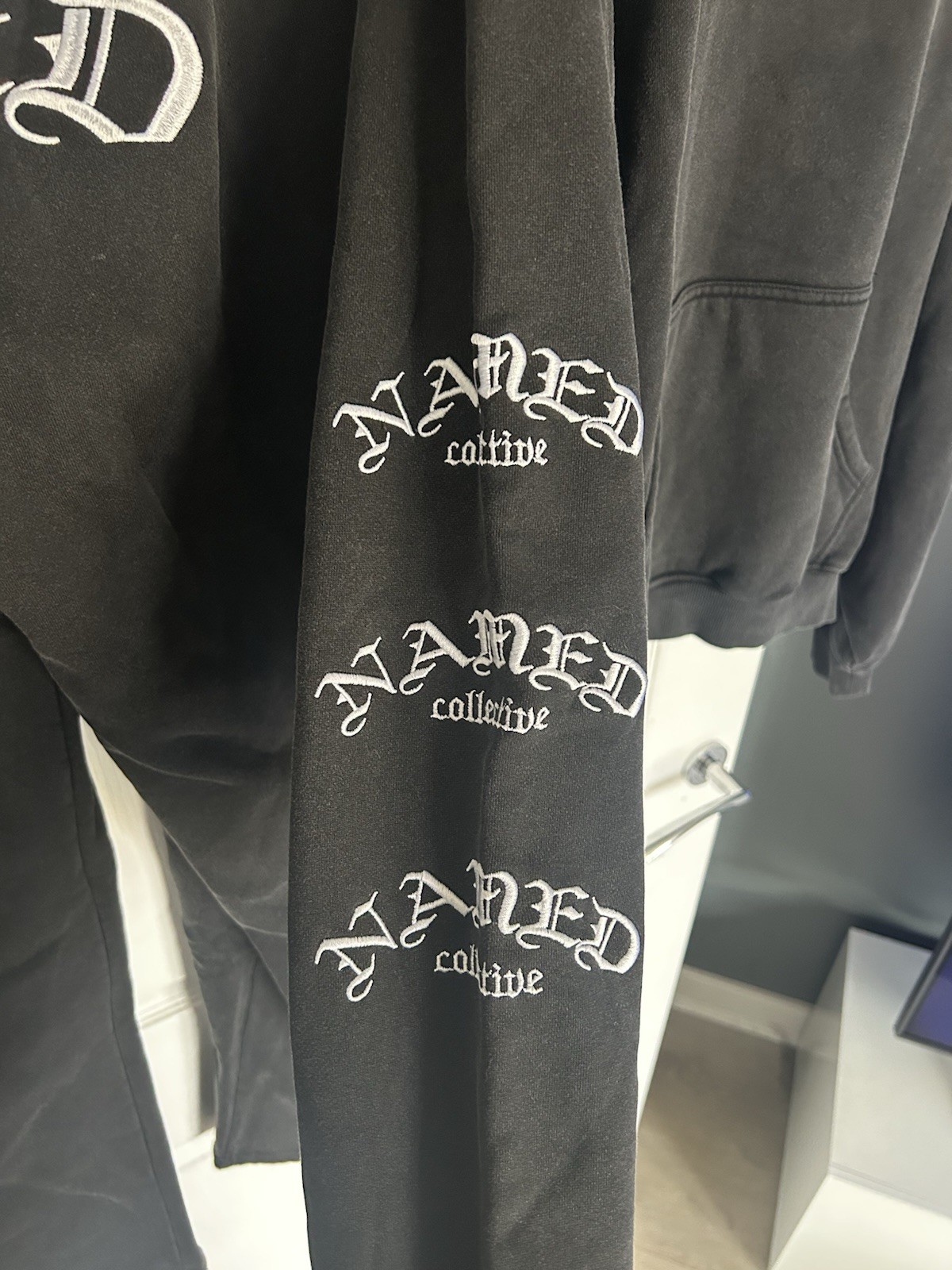 Brand New Named Collective Old English Tracksuit Set - Washed Charcoal / Black image 5