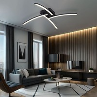 Deckenlampe Deckenleuchte Wohnzimmerlampe Schwarz Beweglich Flurlampe Led L 69Cm