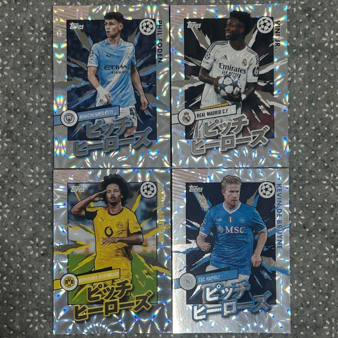 Topps Chrome UEFA Pitch Heroes Soccer Card Set - Phil Foden, Vinicius Jr, Adeyem