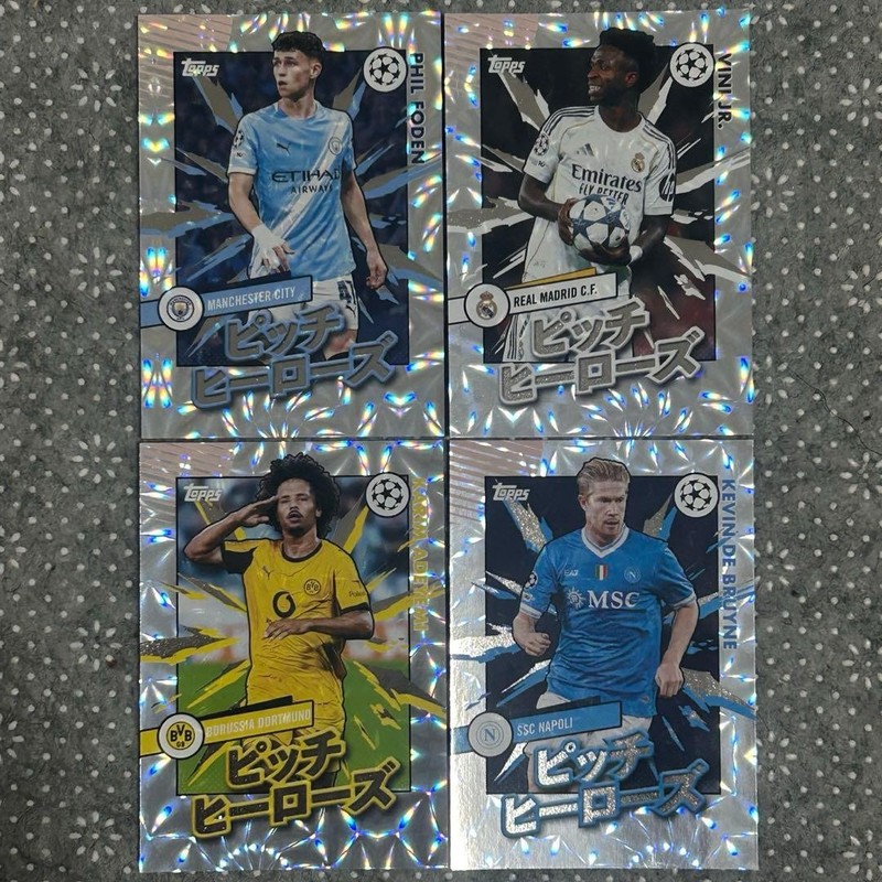 Topps Chrome UEFA Pitch Heroes Soccer Card Set - Phil Foden, Vinicius Jr, Adeyem