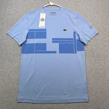 Lacoste Sport x Novak Djokovic Shirt Mens Small Blue Tennis Ultra Dry UPF 50 Tee