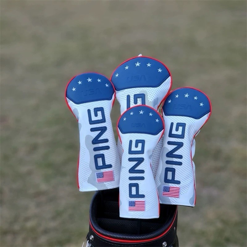 PING USA Leather Driver, Fairway Wood, Hybrid Headcover 4pcs Set  display picture 1