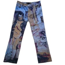 Roberto Cavalli rare vintage y2k Napoleon print jeans