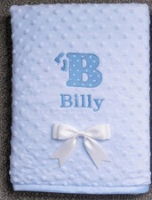 Baby personalised blanket baby footprint letter with/without Bow choice colours