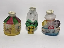 Vtg Old World Christmas Humpty Dumpty, Carousel & 3 Men In Tub Light Covers (K2)