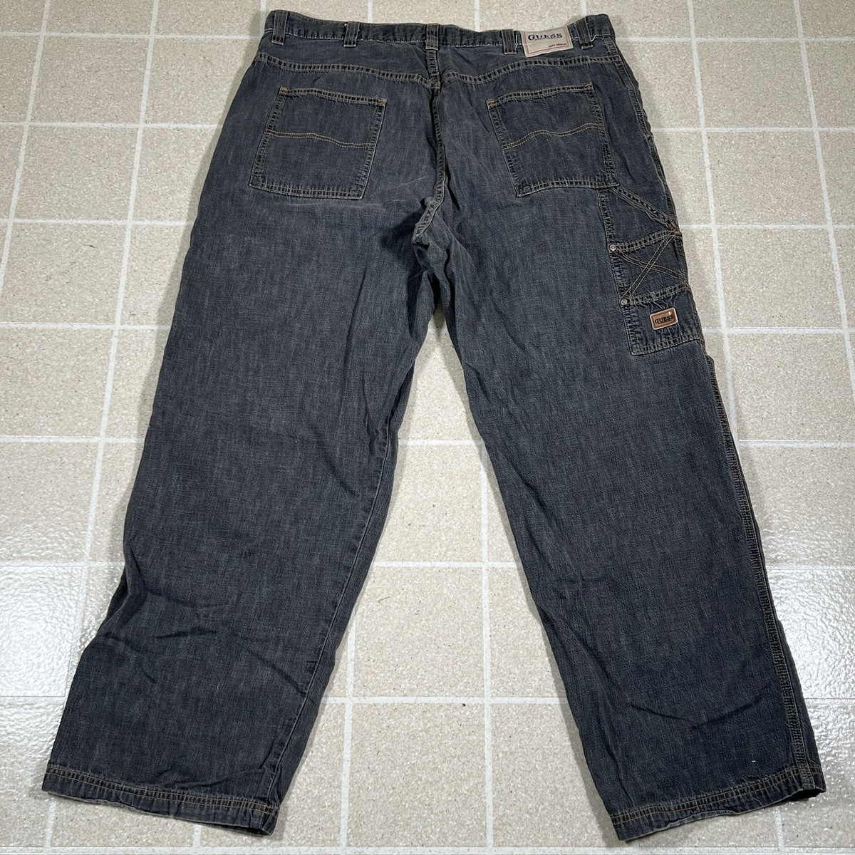 Vintage USA Made Guess Black Jeans Carpenter 32x30 90s Y2K