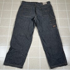 Vintage USA Made Guess Black Jeans Carpenter 32x30 90s Y2K Workwear Baggy Denim