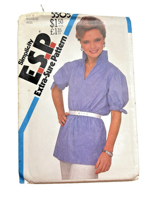 Vtg Simplicity ESP 5605 Women s Size 8-12 UNCUT Blouse Top Sewing Pattern 1982