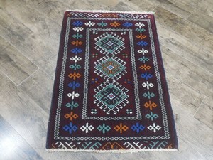 Geometric Turkish Vintage Rug,Turkish HandMade Anatolian Village Rug 2.1x3.1 Ft