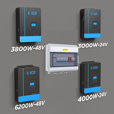 EDECOA Hybrid Wechselrichter Inverter 3-6,2KW MPPT 12 24 48V Hybrid Combiner Box