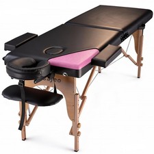 Spa Massage Table Portable 84 Inch 500 LB Capacity Black Section