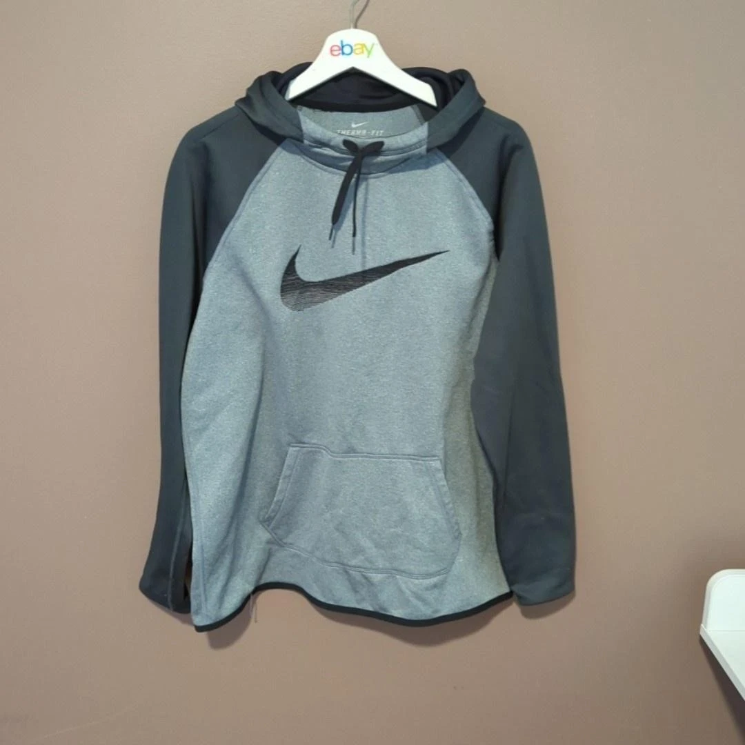 Nike Hoodie Mens XL Grey Pullover Fleece Therma Fit Swoosh Logo Sweatshirt
Opens in a new window or 
