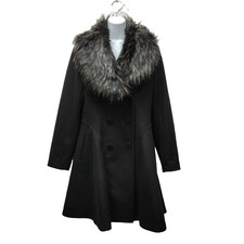 Vintage Women's M Removable Faux Fur Collar Wool Blend Princess Coat Whimsigoth