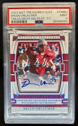 2023 National Treasures Brian Urlacher Treasured Moments Platinum Auto 1/1 PSA 9