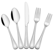 60 Pieces Silverware Set, Pearled Edge Silverware Cutlery Set Service for 12,...