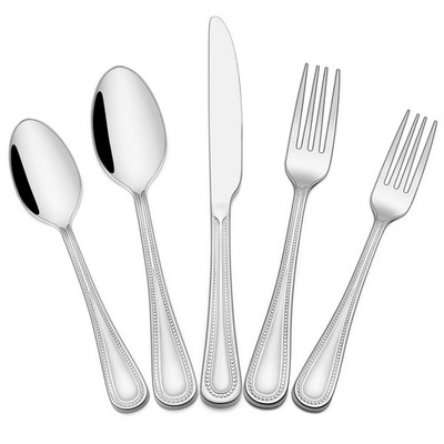 60 Pieces Silverware Set, Pearled Edge Silverware Cutlery Set Service for 12,...