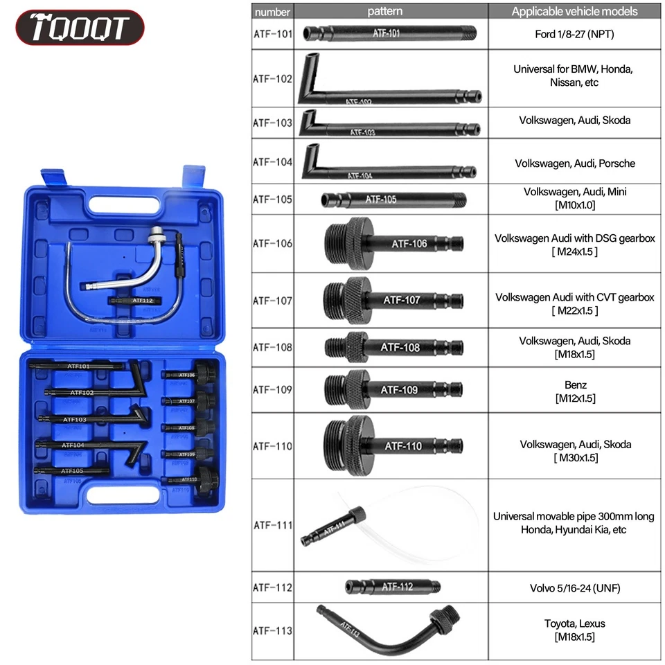 10L Pneumatic Transmission Oil Filling & Replacement Pump Tool + 13 ATF Adaptors - Image 4 of 4