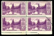 EFO 742 POPULAR 3cent PARKS WITH NICE PRE-PERFORATION CORNER FOLDOVER