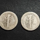 1916 MERCURY DIME KEY DATE, 2 Coins,   lot 1