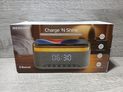 Merkury Innovations Charge 'N Shine Wireless Charging Alarm Clock & Speaker NEW