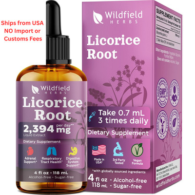 WILDFIELD HERBS 4 Oz Licorice Root Extract Liquid Drops - 4 Fl (Pack of 1) 