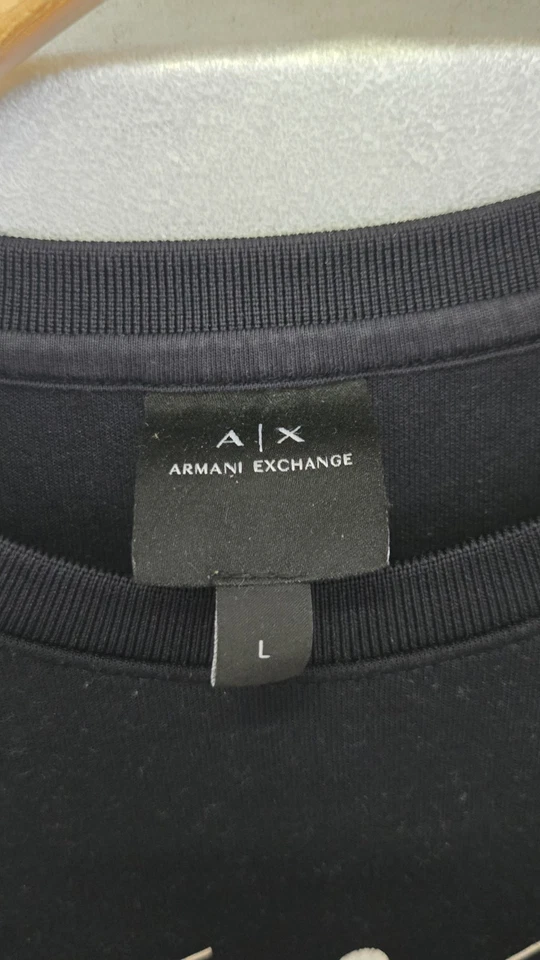 Armani Exchange Cotton Round Big Logo Sweatshirt Size L - Image 3 of 4
