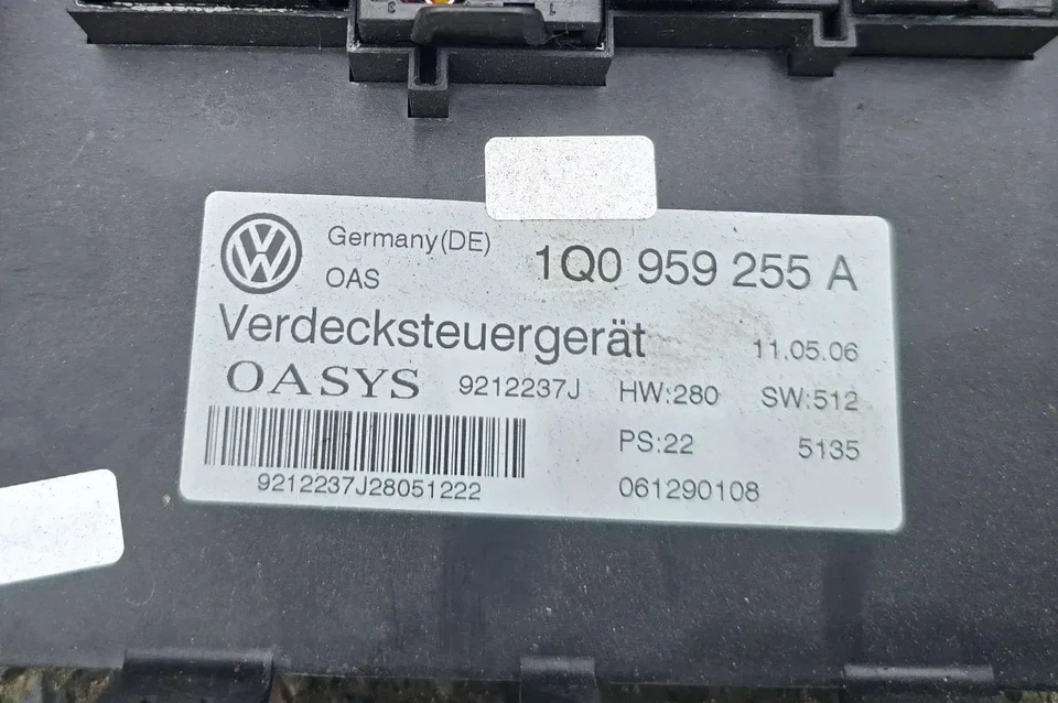 Centralina modulo capote VW Eos 1F tetto 1Q0959255A capote centralina tetto - Immagine 3 di 3
