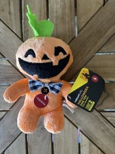 NWT Vibrant Life Halloween Plush Pumpkin Small Dog Toy 6" Squeaker Chew Level 2