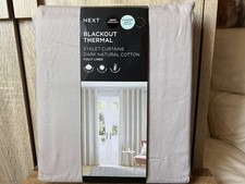 Natural Dark Blackout/Thermal Cotton Eyelet Curtains 117(46)w * 137(54)d Next