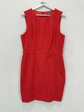 Basque Dress Women AU 14 Red Sleeveless Knee Length Lined Causal Party Work