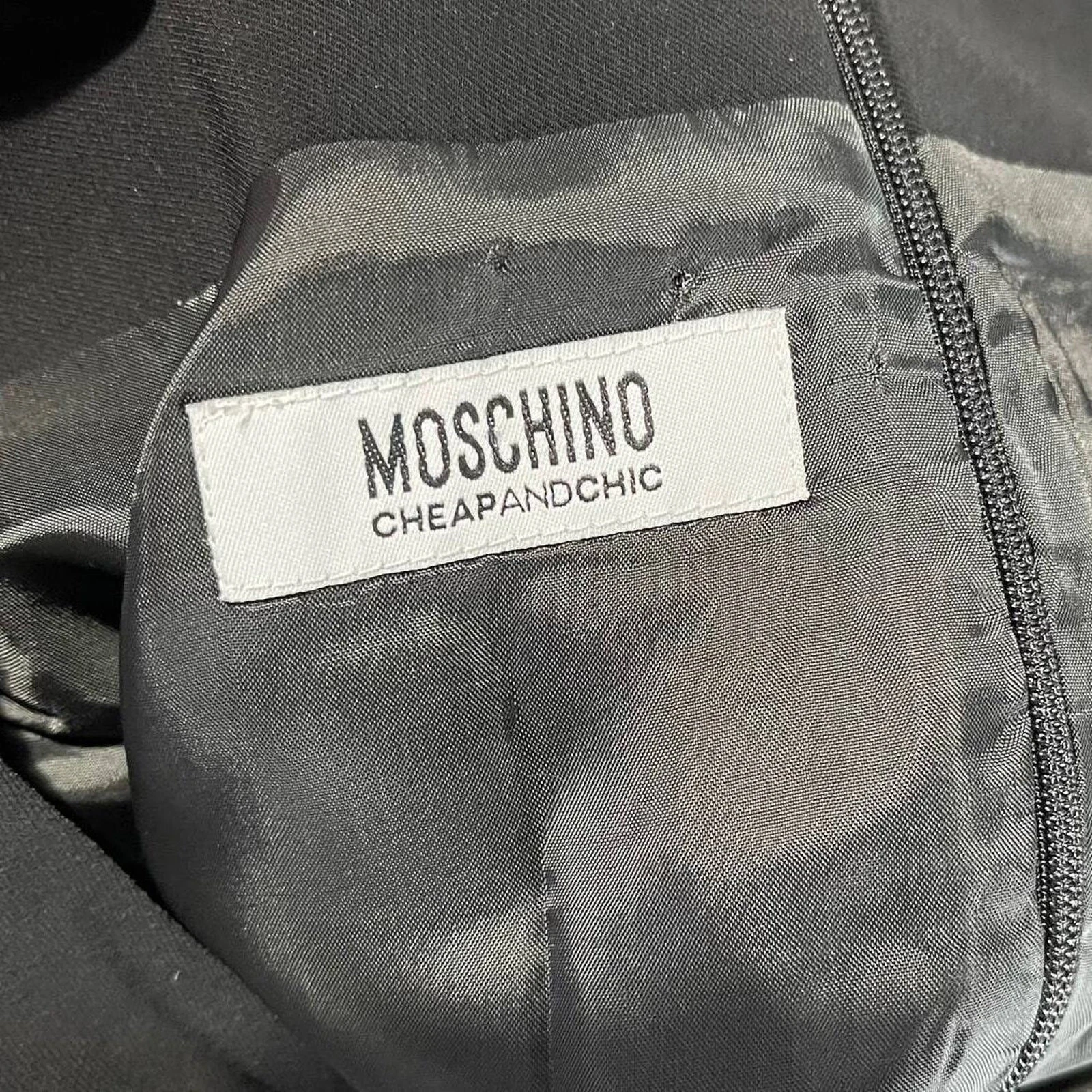 Abito donna MOSCHINO ECONOMICO E CHIC taglia 6 nero scollo a bateau mini arricciato