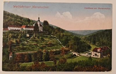 Wallfahrtsort Mariabuchen AK ca. 1910   Gasthaus Buchenmühle   Bayern   gelaufen
