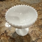 Westmoreland Milk Glass Diamond English Hobnail Pedestal Candy Dish 5.25” Vtg — photo 6