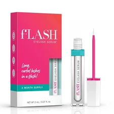 Flash Eyelash Serum for Long, Curled Natural Lashes - Enhances & Strengthens, Sa
