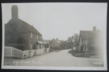 Old Cambridgeshire RPPC RP postcard HIGH STREET BOURN Village Cambs Real Photo