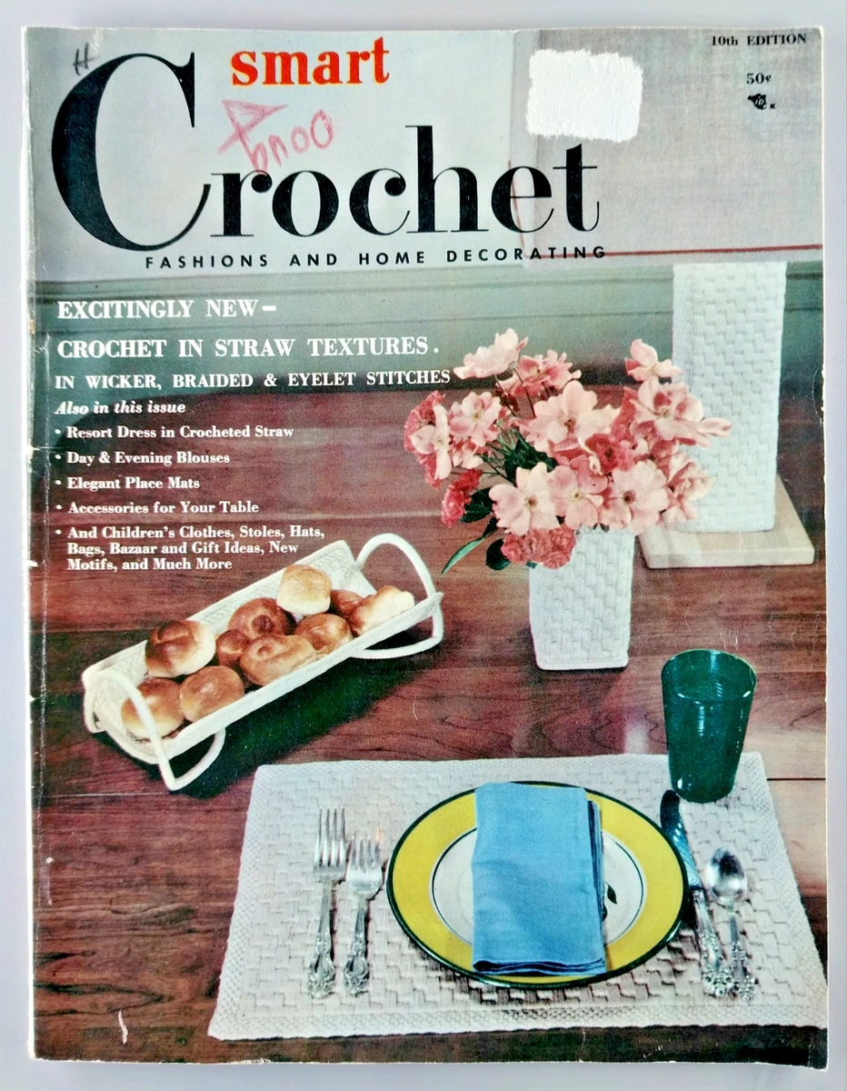 Revista vintage de ganchillo inteligente de los años 50 décima edición moda y decoración del hogar