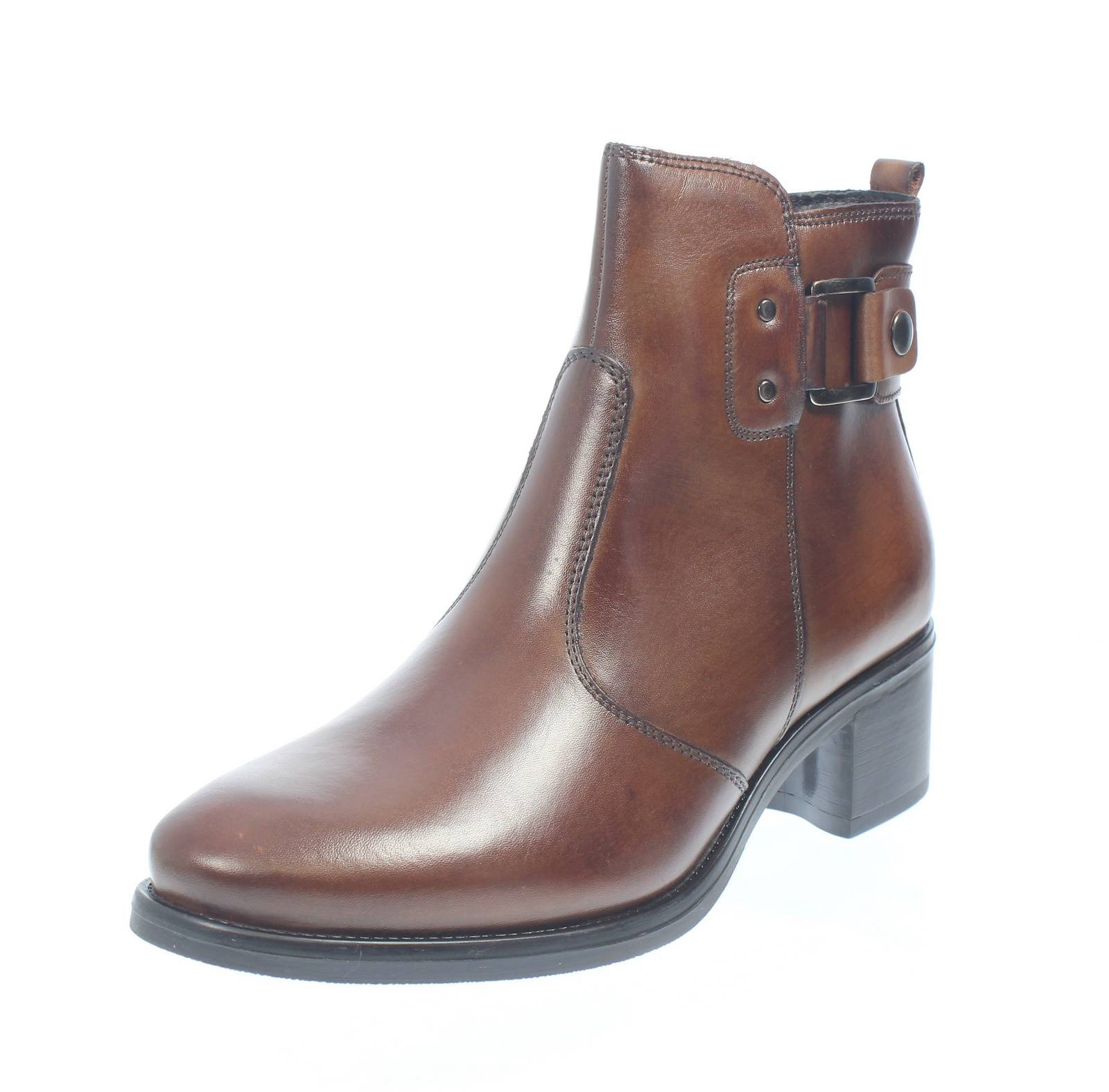 Mode Brenda - braune Lederstiefeletten - Größe 36 Damenschuhe