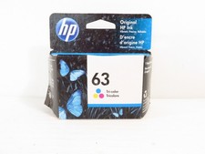 HP 63 Tri-Color Ink Cartridges, F6U61AN, 165 Pages, Exp 03/2022