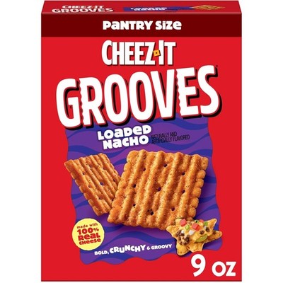 Cheez It Grooves Loaded Nacho Crunchy Snack Crackers 9oz