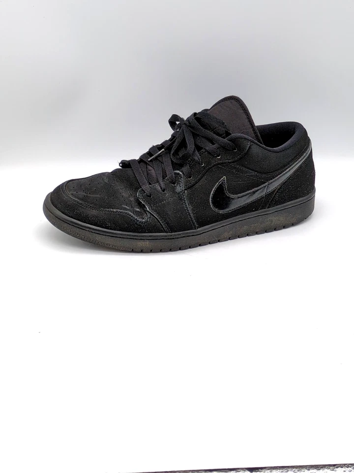 Nike Air Jordan 1 Shoes Mens Low Triple Black Sneakers 12 Athletic 553558-056 - Image 1 of 4