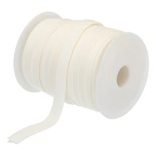 1/2 Inch Double Fold Bias Tape Continuous Bulk Bias Tape Beige White 55 Yards