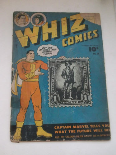 FAWCETT PUB: WHIZ COMICS #56. RARE GOLDEN AGE, MOVIE, 1944, FR (1.0)!!!